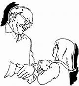Grandfather Grandchildren Playing Coloring Pages Size Print sketch template