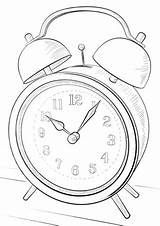 Clock Alarm Coloring Drawing Kids Pages Wall Steampunk Draw Getdrawings sketch template