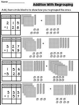 digit addition  regrouping  base ten blocks  danas