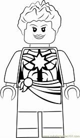 Lego Coloring Marvel Captain Pages Aka Carol Danvers Coloringpages101 Printable sketch template