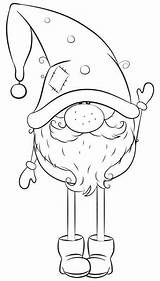 Gnome Christmas Coloring Pages Gnomes Clipart Para Clip Drawing Weihnachten Line Noel Dessin Disegni Ausmalbilder Colouring Bambini Tomte Per Swedish sketch template