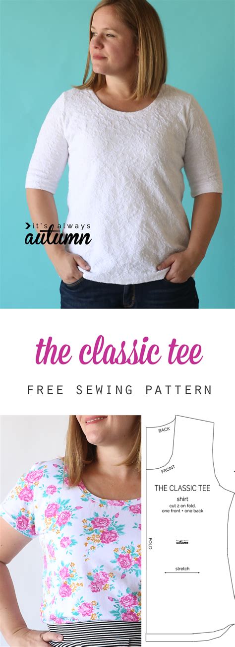classic tee  pattern elbow length sleeves   autumn