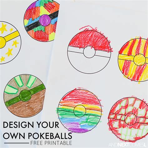 printable pokeballs coloring sheet  kids