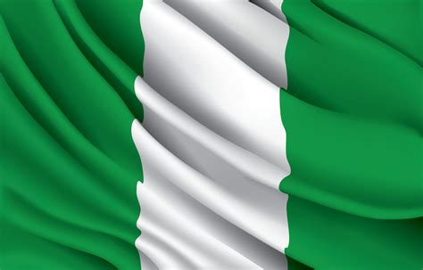nigeria national flag waving realistic vector illustration