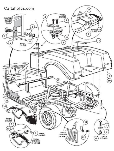 club car rear axle diagram