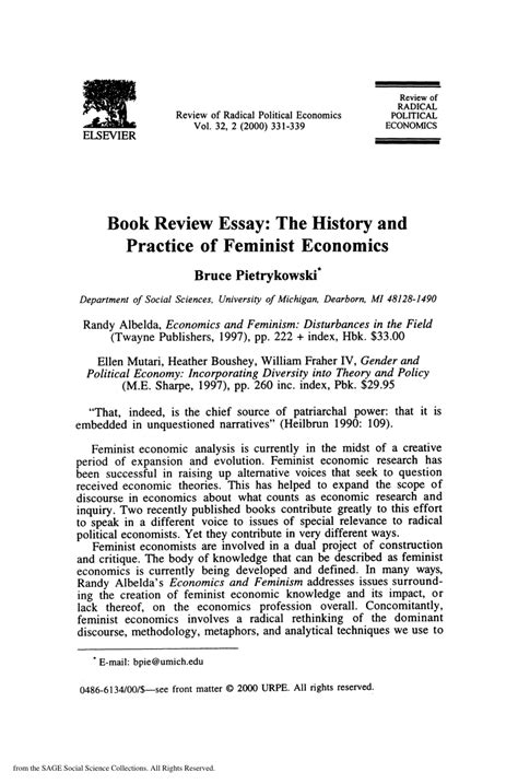 book review essay  history  practice  feminist economics