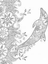 Dolphin Zentangle Mycoloring sketch template