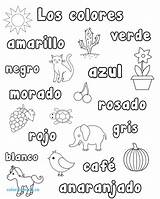 Spanish Coloring Pages Worksheets Colors Printable Numbers Color Words Activities Preschool Kindergarten Kids Worksheet Learning Printables Colores Word Los Number sketch template