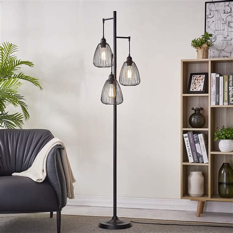 buy black industrial floor lamp  living room modern floor lighting rustic tall stand  lamp