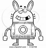 Robot Dumb Rabbit Clipart Cartoon Thoman Cory Outlined Coloring Vector Bored Smart 2021 Clipartof sketch template