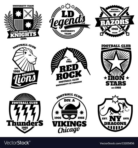 college athletic labels varsity emblems vintage vector image