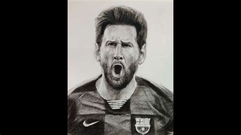 Drawing Leo Messi Barcelona Portrait Drawing 梅西巴萨素描画