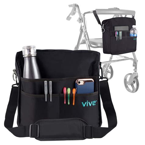 vive rollator bag universal travel tote  carrying accessories  wheelchair rolling