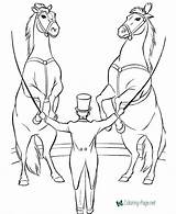 Circus Coloring Pages Horses sketch template