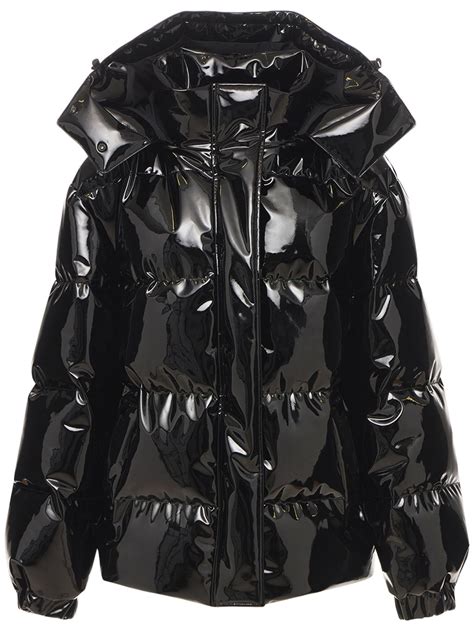msgm patent faux leather  jacket  black modesens