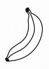 Banana Coloring Printable Large Banane sketch template