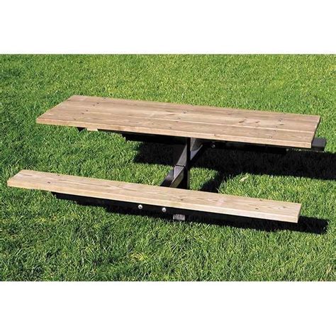 4 And 6 Wood Picnic Table Inground Mount Our Commercial 4ft Wood