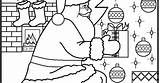 Santa Kneeling Coloring sketch template