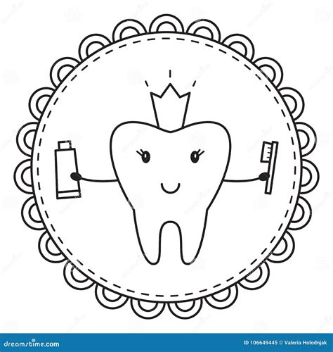 tooth coloring page vector illustration stock vector illustration