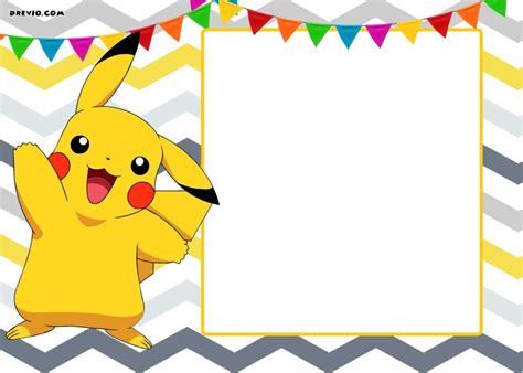 pokemon birthday card  printable  printable templates