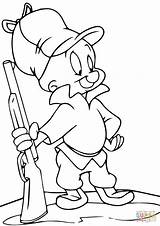 Elmer Fudd Looney Tunes Colorear Taddeo Yosemite Pencil Gruñon Ausmalen Supercoloring Disegno Grumpy Cartoons Daffy sketch template