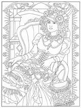 Coloring Steampunk Adult Pages Book Dover Fashion Creative Printable Haven Noble Marty Books Colouring Choose Board Sheets Fashions Girl sketch template