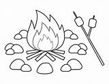 Campfire Marshmallows sketch template