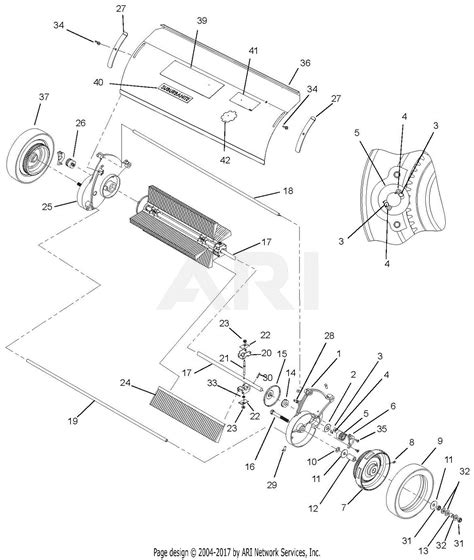 gravely    lawn sweeper mesh bottom parts diagram  sweeper unit assembly