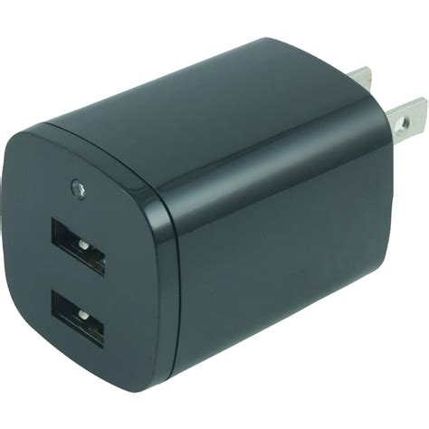 ge dual usb wall charger foldable  port  black  walmart