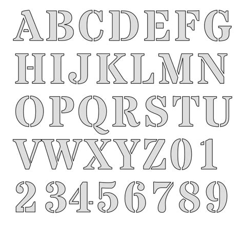 printable stencils  alphabet font  letter templates diy