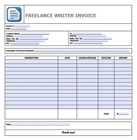how to write an invoice for freelance