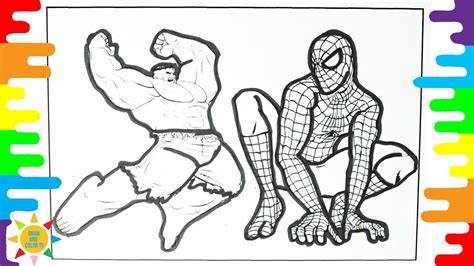 spiderman  hulk coloring page spiderman coloring page hulk coloring