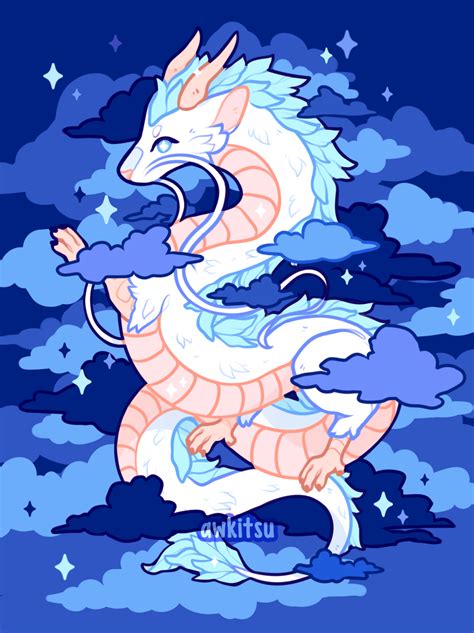 awkitsu dragon haku in the clouds ☁️ shop ★ twitter ★ instagram