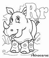 Coloring Pages Rhino Kids Alphabet Books Printable Visit Colouring Comments Color Activity Zoo Popular Coloringhome sketch template