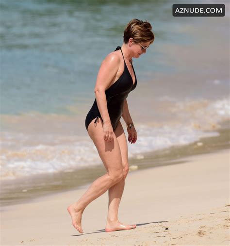 Emma Forbes Sexy In A Classic Swimsuit On The Beach In
