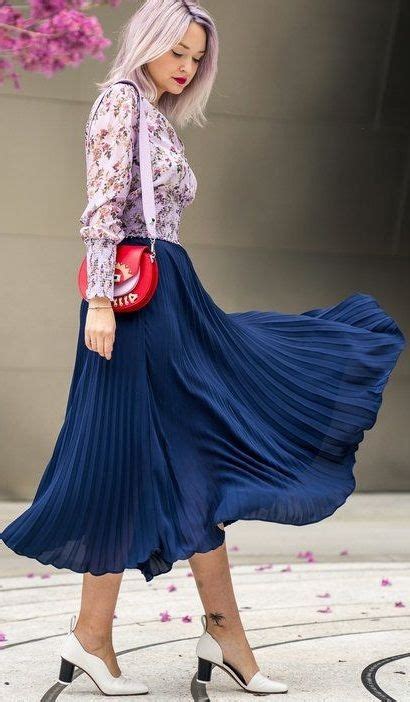 click   photo  shop  beautiful pleated skirt navy blue pleated high waisted long
