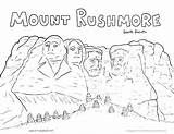 Rushmore Mount Coloring Pages History Sheet Drawing Social Studies Texas Clipart Mt Printable Color Map Kindergarten Dakota South Kids Presidents sketch template