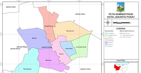 peta administrasi kota jakarta pusat provinsi dki jakarta neededthing