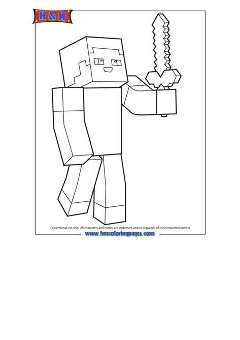 pin  minecraft coloring pages