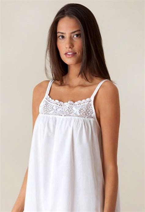 Jenn White Cotton Nightgown Lace El311 Cotton Nighties Cotton