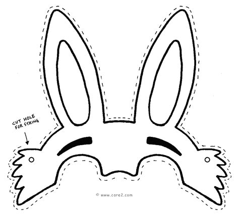 easter bunny mask template coloring home