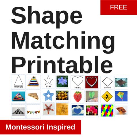 shape matching printable montessori cards montessori printable