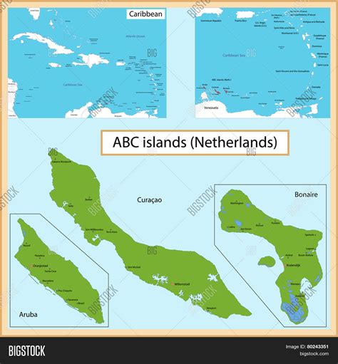 map aruba bonaire curacao islands image photo bigstock