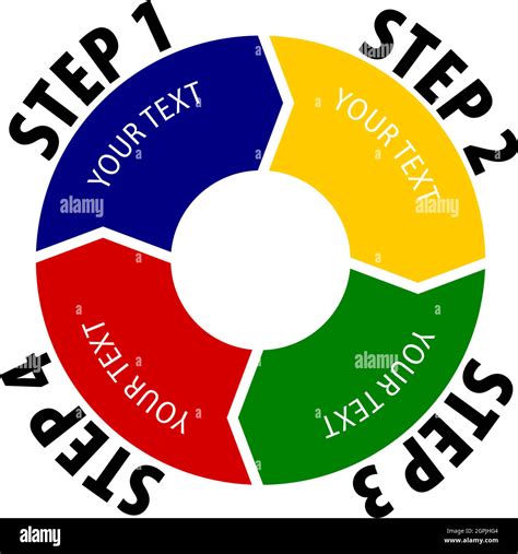 simple  steps diagram circle divided   parts   arrow