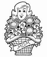 Coloring Pages Mom Mother Sheets Mothers Flowers Print Kids Clipart Activity Sheet Great Basket Popular Clip Go Crayons Library Honkingdonkey sketch template