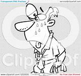 Sweaty Hot Cartoon Outlined Pass Business Man Royalty Clipart Vector Toonaday sketch template