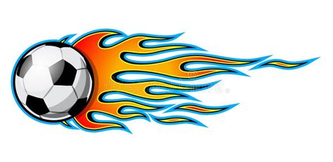 Vector Illustration Of Football Soccer Ball Icon With Flames Stock
