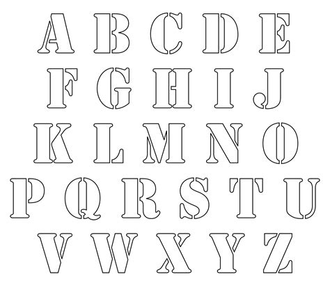 stencil letters letter stencils lettering alphabet printable