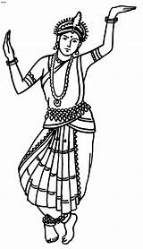 Odissi Dancer Cliparts Classical Dances sketch template