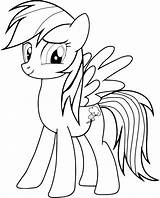 Coloring Pony Rainbow Dash Little Pages sketch template